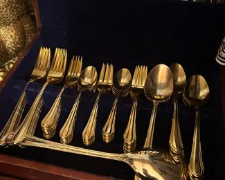 Gold Tone Flatware