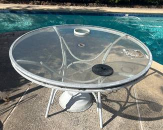 Glass top patio Table