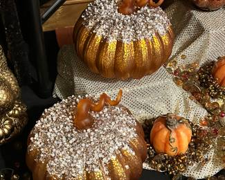 Mercury Glass Jeweled pumpkins