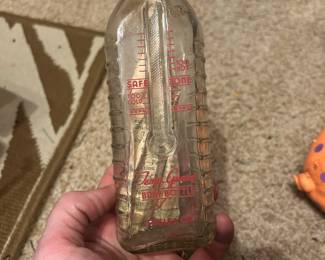 Antique Glass Temp Guard Baby Bottle