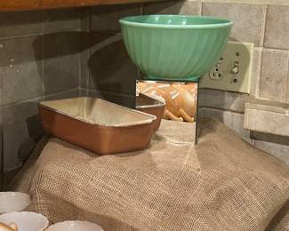 Vintage Fire King Mixing Bowl and Cookware 