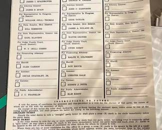 1972 Polk County Election Ballot including Richard Nixon.
