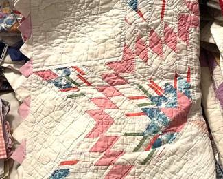 We have several handmade quilts. Like this one