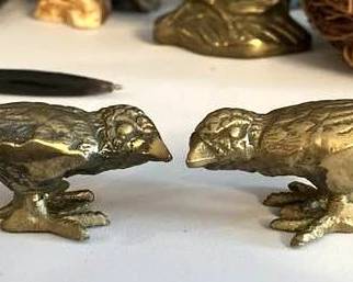 Vintage Pair of Brass Birds.