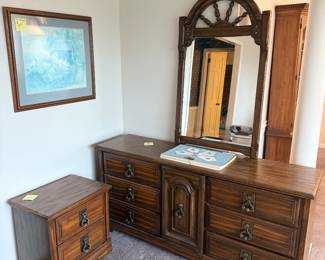 Ben Hampton "Backwood Redbuds" Wall Picture Framed $200   Dresser & Mirror with Nightstand $75 