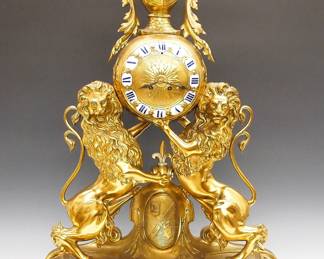 Massive Japy Freres Bronze table clock