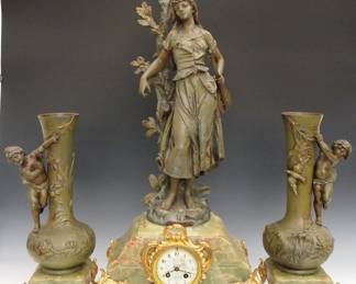 French Art Nouveau clock set
