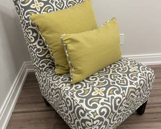 Arhaus Camden accent chair with pillows  