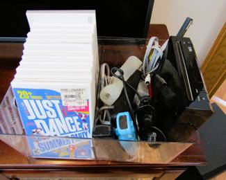 Wii console with games & 2 controllers