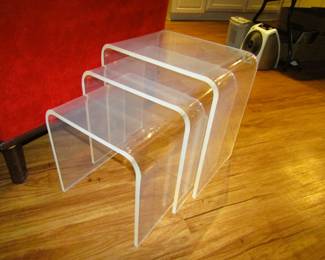 Vintage lucite nesting tables