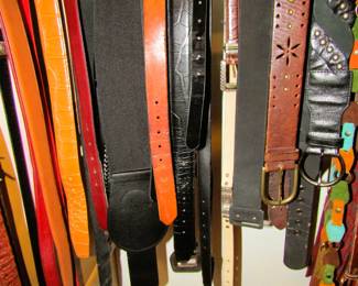 Many stylish belts