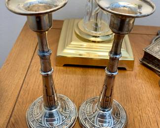 Sterling art deco candle stands