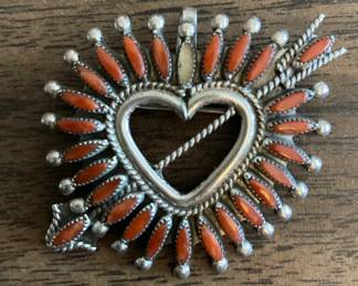 Eva Etsate sterling Zuni brooch