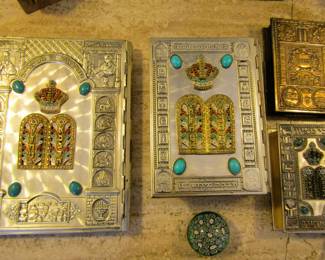 Silver plated haggadah by Arthur Szyk & Siddur Avodat