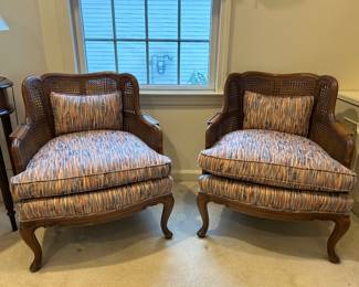 French style chairs in excellent condition/ Cane back chairs and upholstery in excellent condition