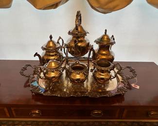Silver plated Grape Tea service