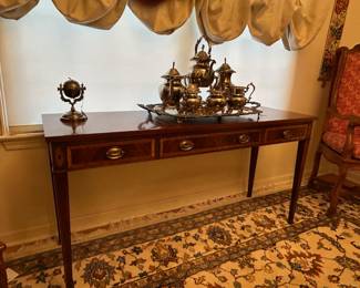 Inlaid mahogany server..