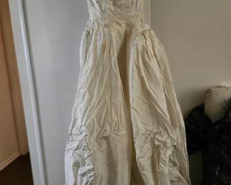 wedding dress with head piece