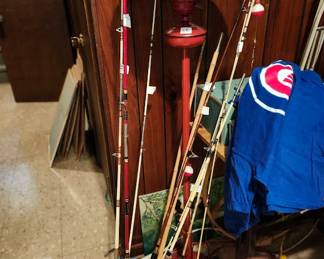 fishing poles, reels