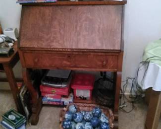 oak desk, drop down, antique