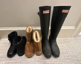 Hunter Rain boots.  Ugg Boots