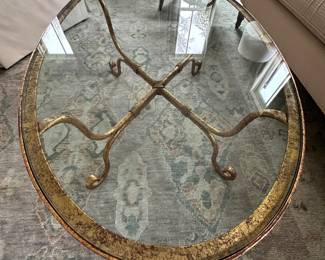 Gold Glass Top Coffee Table