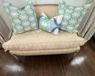 Lovely Settee w/ Laura Park Pillows