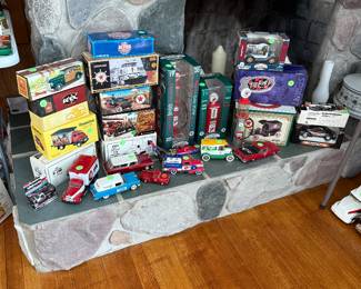 Collectable cars, trucks, gas pumps 