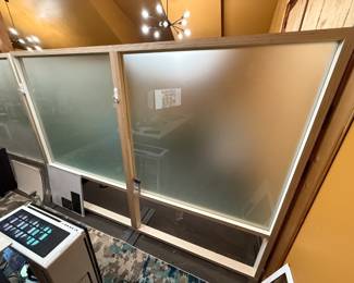 Herman Miller clear wood frame dividers and whiteboard