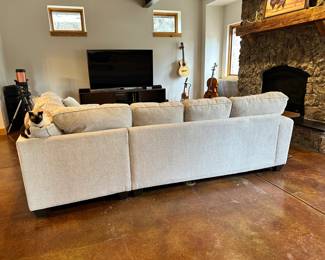 White sectional couch back