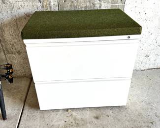 Herman Miller Tu W-Pull Freestanding Lateral File with cushion.