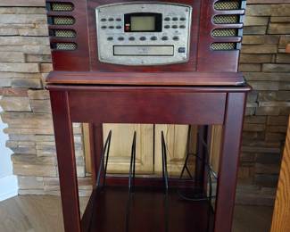 Crosley CR-73 turntable, CD player, cassette deck, AM/FM radio. Stand sold separately