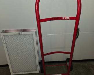 Moving dolly, furnace filters