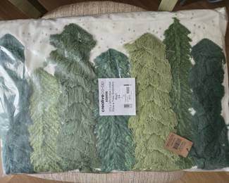 Self Inflatable lumbar pillow embroidered trees