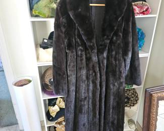 Stunning black full length mink coat