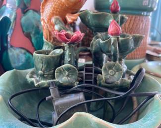 Beautiful ceramic koi fish fountain