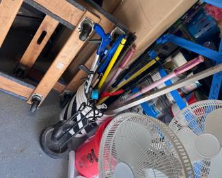 Lots of garage, tools etc in our side yard of fun!
