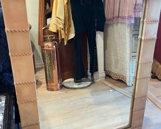 Leather encased mirror