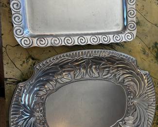 Large pewter platters