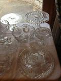 Great brilliant cut and pressed including cake plates