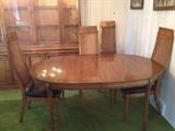 Wieman of Illinois table and tall chairs with black seats