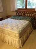 Queen bed with great mattress and matching pieces