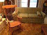 Very nice sofa bed and rocker