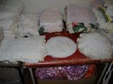 Lacy doilies, table runners, napkins, hankies, dresser scaves, tableclothes