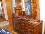 Dresser with curio mirror