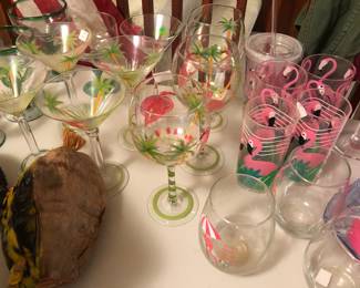 Summer Flamingo Barware
