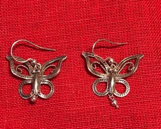 Sterling butterfly earrings