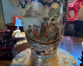 Hand Painted Chinese Satsuma Vase
