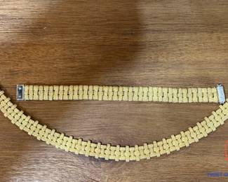 ROBERTO COIN 18K GOLD Appassionata 3 Row Woven Bracelet and Necklace with Diamond Clasp With Ruby Accent