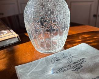 TIFFANY & CO. Quatrefoil Cross Design 11" Decanter for CHRISTIAN BROTHERS Tricentennial with Tiffany Bag